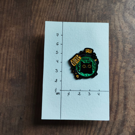 Pin's Potion Fiole Vert Chat Noir Animal