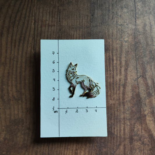 Pin's Renard Blanc Gris Animal Forêt