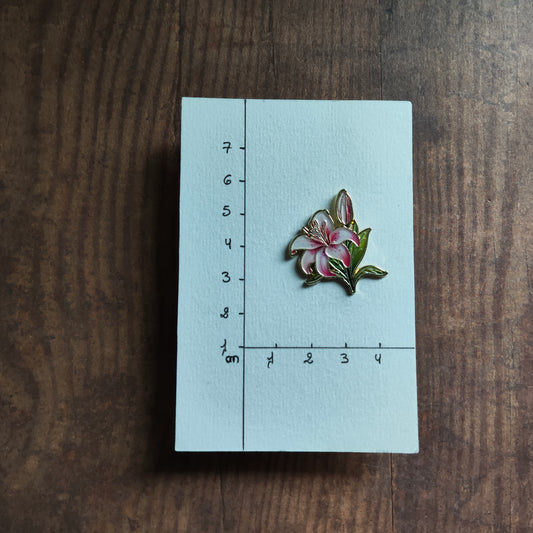Pin's Fleur Lys Rose Nature Jardin