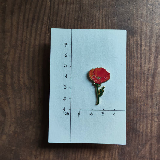 Pin's Fleur Coquelicot Rouge Nature Campagne