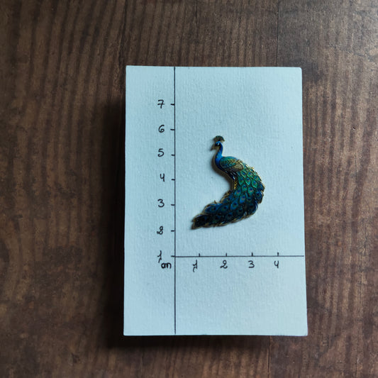 Pin's Oiseau Paon Bleu Turquoise Animal