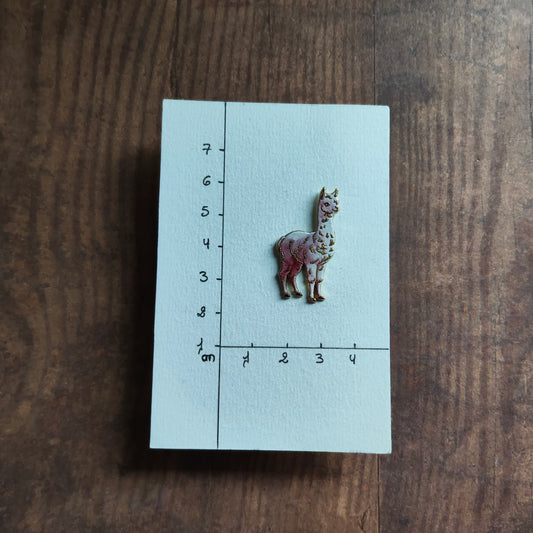 Pin's Lama Blanc Rose Animal
