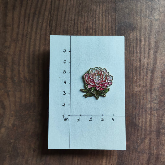 Pin's Fleur Pivoine Rose Jardin Nature