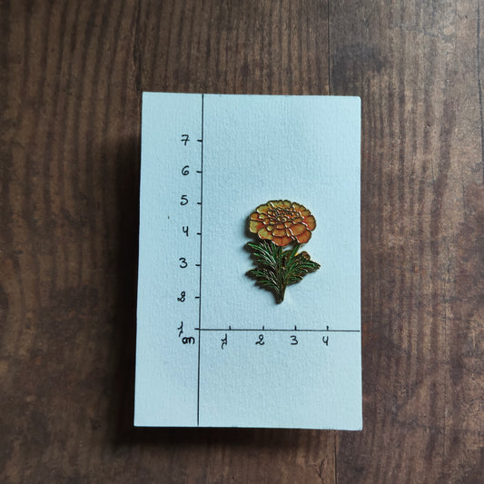 Pin's Fleur Œillet Orange Nature Jardin
