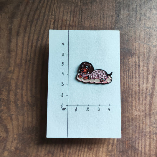 Pin's Teckel Chien Combi Rose Animal Race mignon