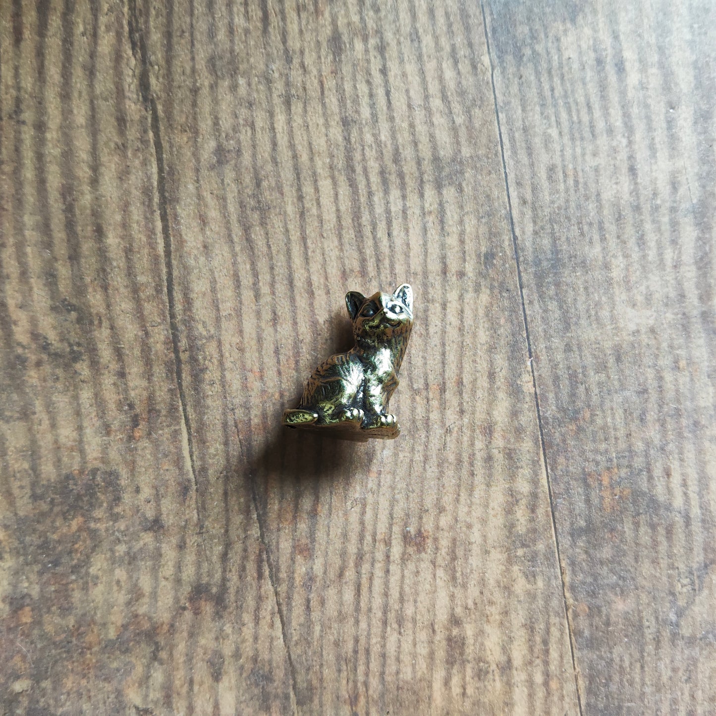 Figurine Chat Assis Animal félin Laiton
