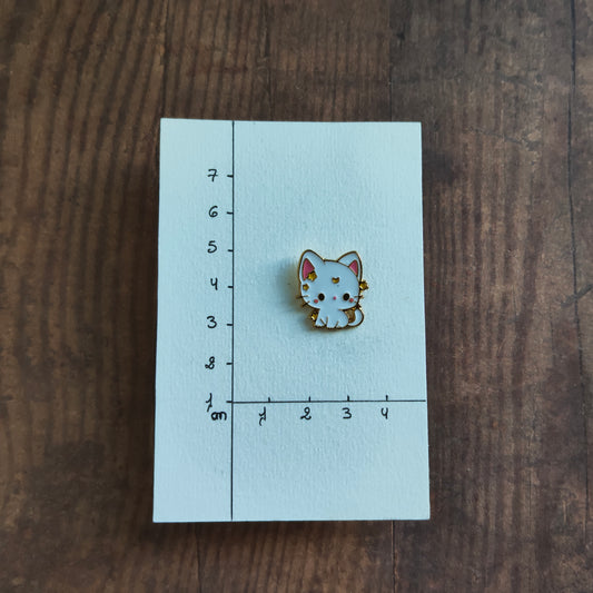 Pin's Chat blanc étoile lune animal