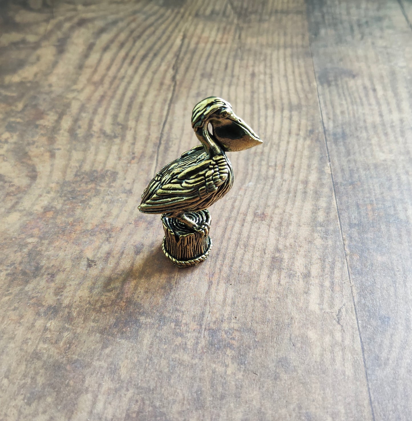 Figurine Pélican grand oiseau animal laiton
