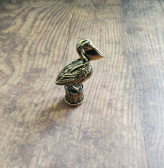Figurine Pélican grand oiseau animal laiton