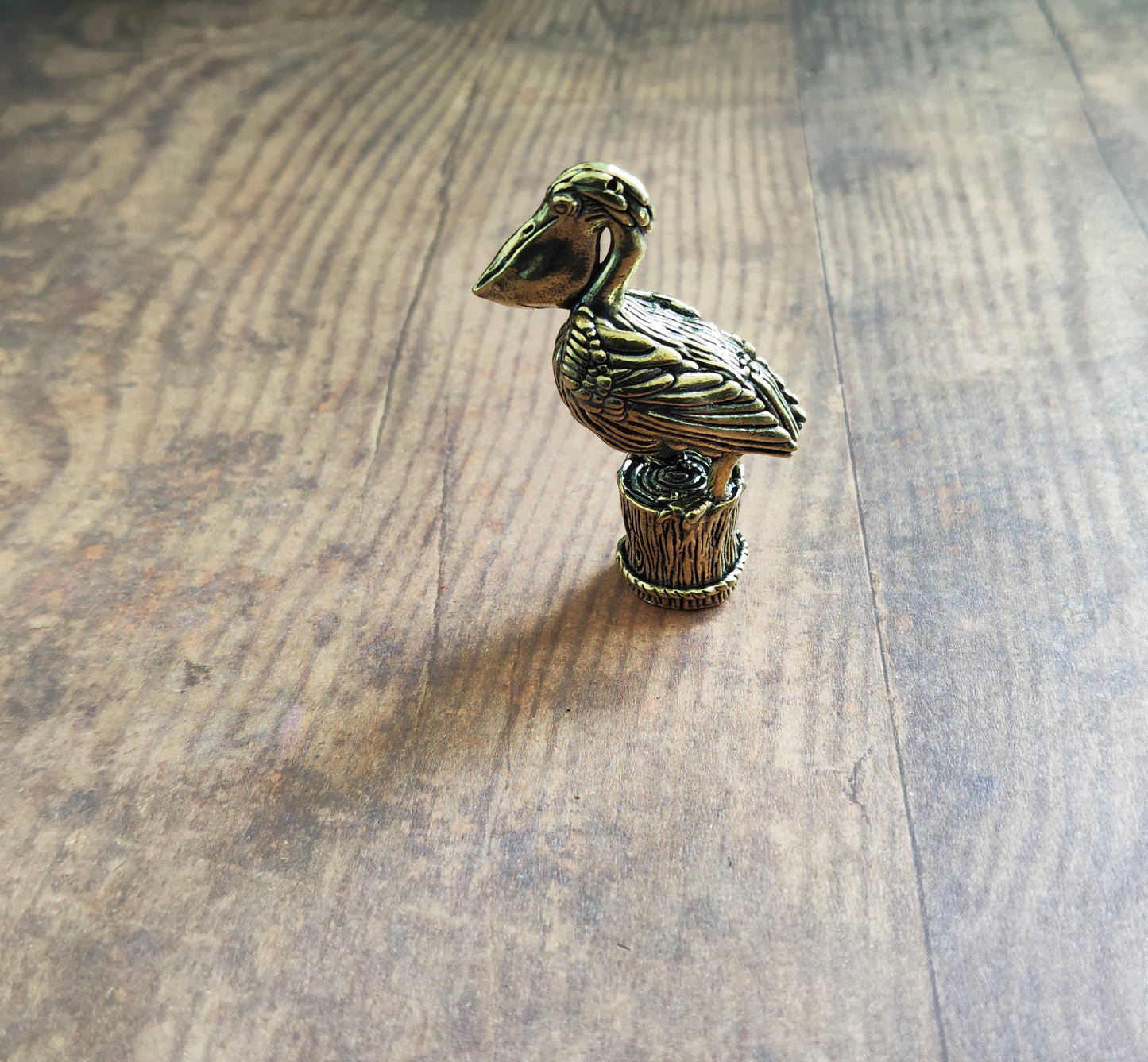 Figurine Pélican grand oiseau animal laiton