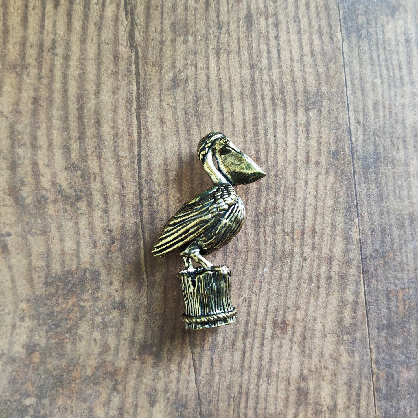 Figurine Pélican grand oiseau animal laiton