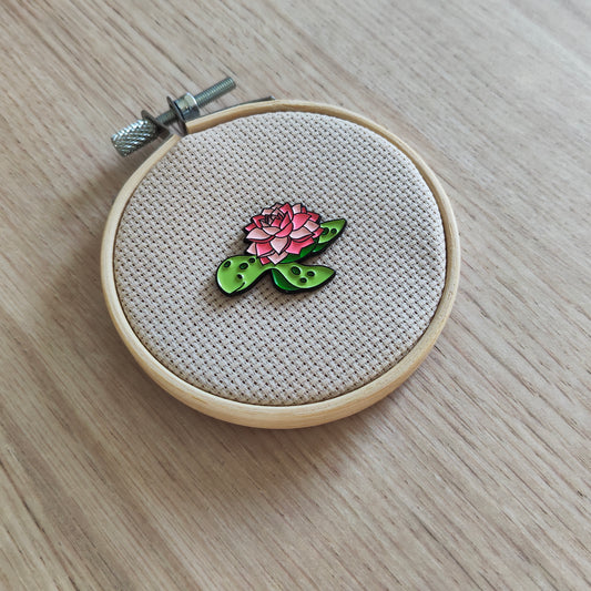 Pin's Tortue Verte Marine Animal Marin Fleur Rose