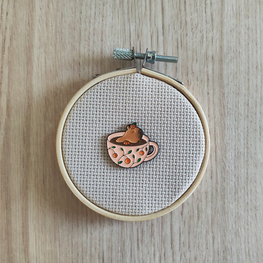 Pin's tasse Capybara Animal Orange