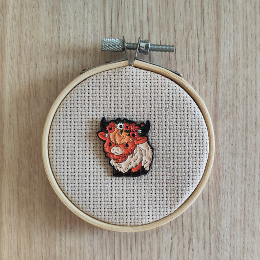 Pin's Yack Vache Animal Fleurs