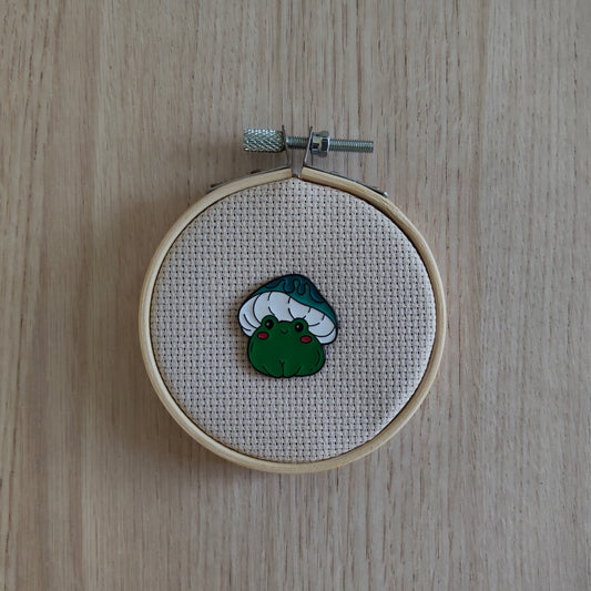 Pin's Grenouille Animal Chapeau Champignon bleu