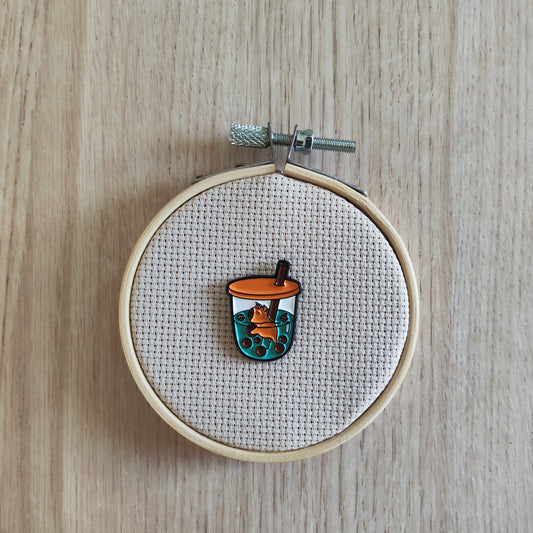 Pin's Capybara Boisson Orange Cute