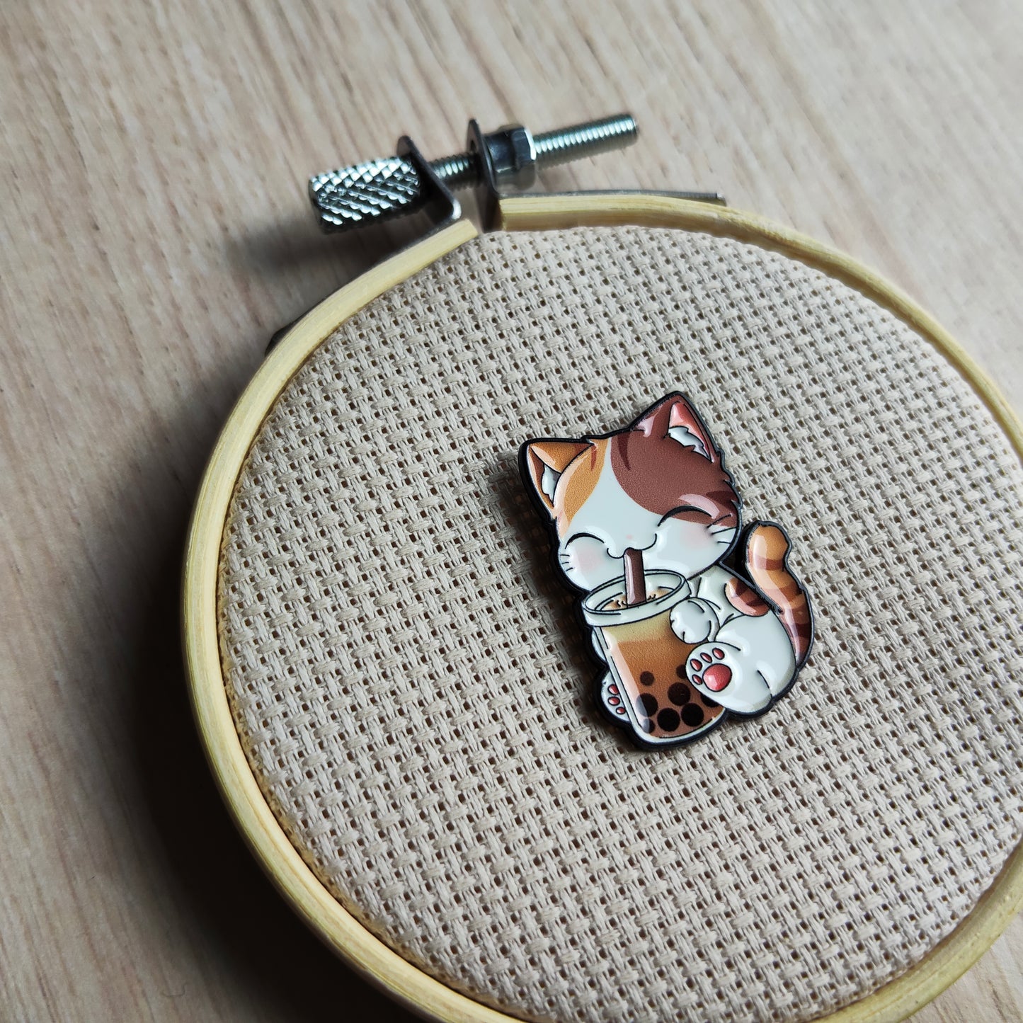 Pin's Chat cute verre bubble tea