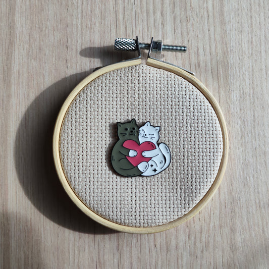 Pin's Chats amoureux duo cœur love animal