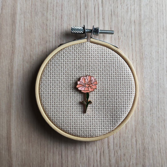 Pin's Fleur Œillet Rose nature printemps jardin