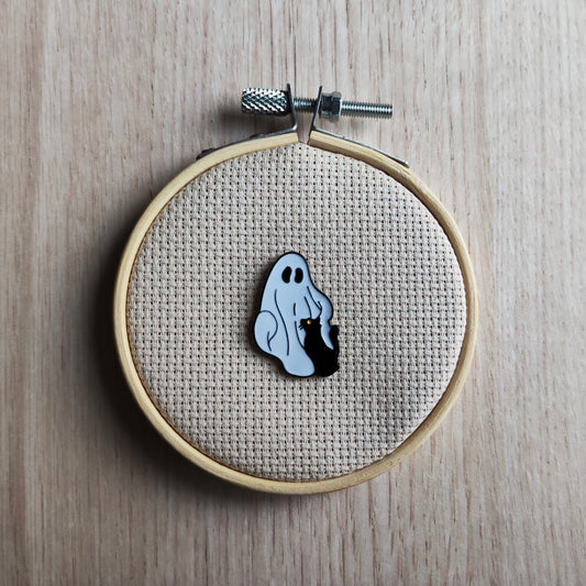 Pin's fantôme chat noir animal