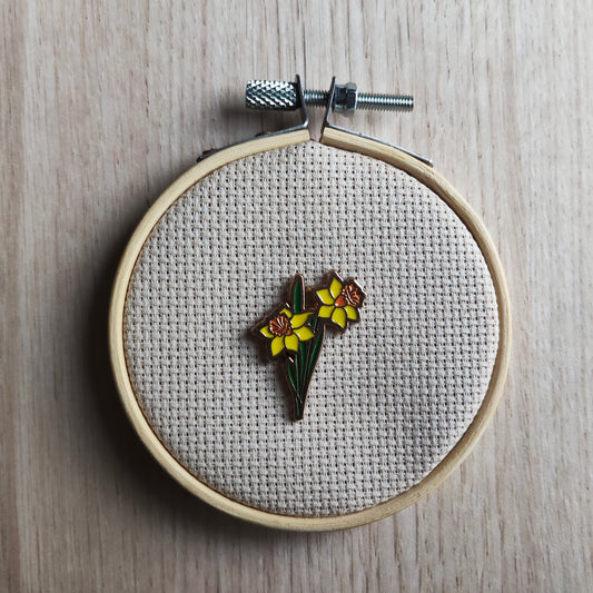 Pin's Fleurs Jonquille jaune nature