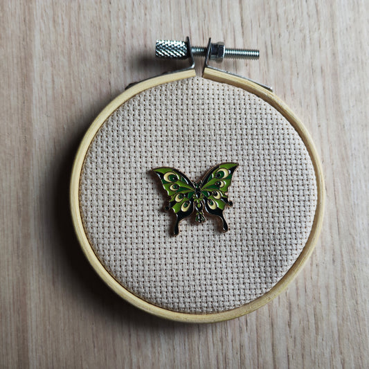 Pin's papillon vert animal insecte