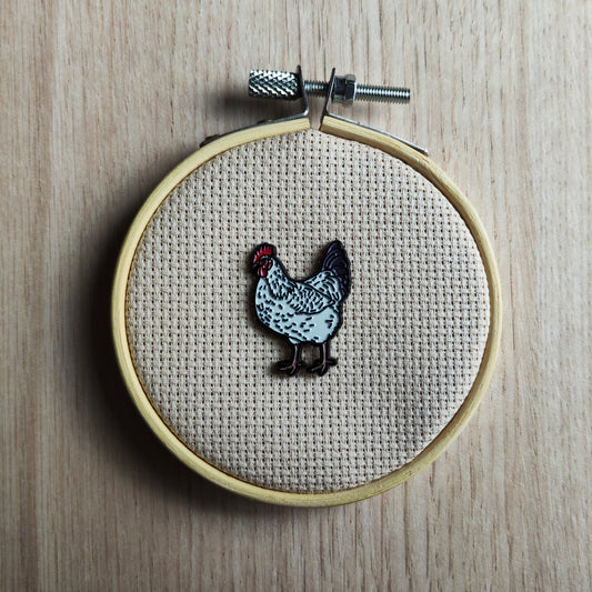 Pin's Poule blanche Animal Oiseaux Ferme