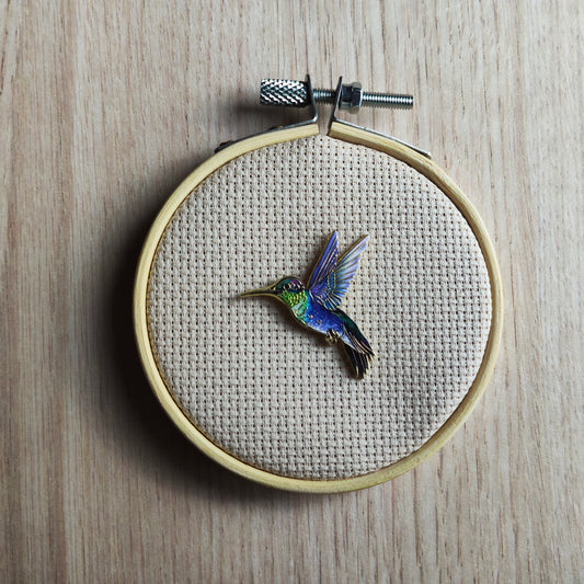 Pin's colibri vert violet oiseau exotique animal