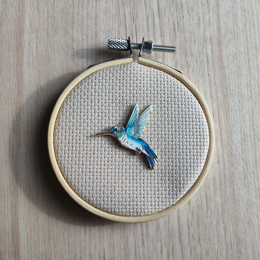 Pin's colibri bleu oiseau exotique animal
