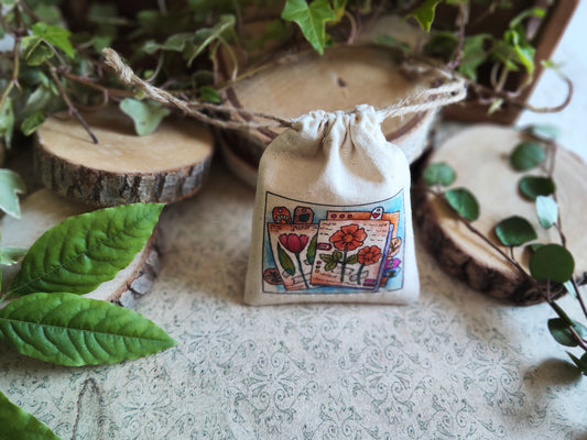 Pochon Fleurs Sauvages Herbier – Pochette Florale en Tissu
